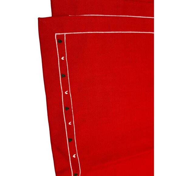 Carson Pirie Scott Red Green Reindeer Cloth Placemats Set of 6 Christmas Table - Picture 5 of 7